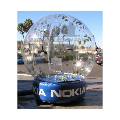 Giant Inflatable snow globe cash box money booth for sale